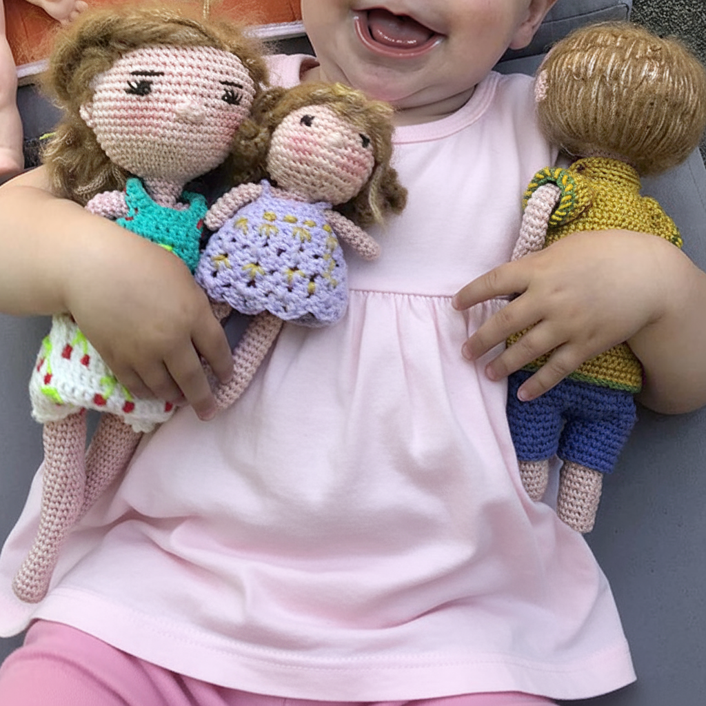 Famille au crochet – Exemple « Papa, Maman & Louise » – Sur mesure