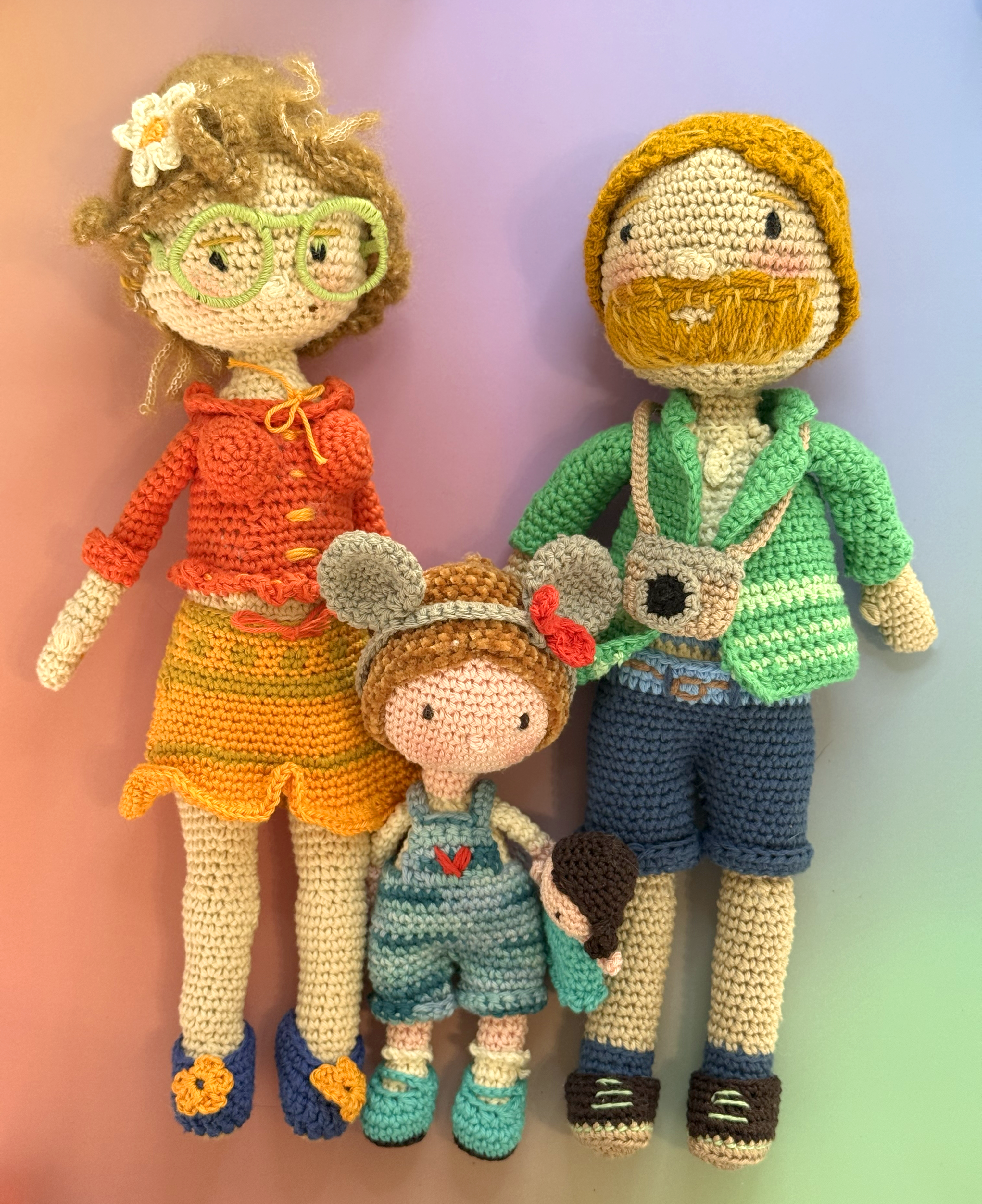 Famille au crochet – Exemple « Papa, Maman & petit chou » – Sur mesure