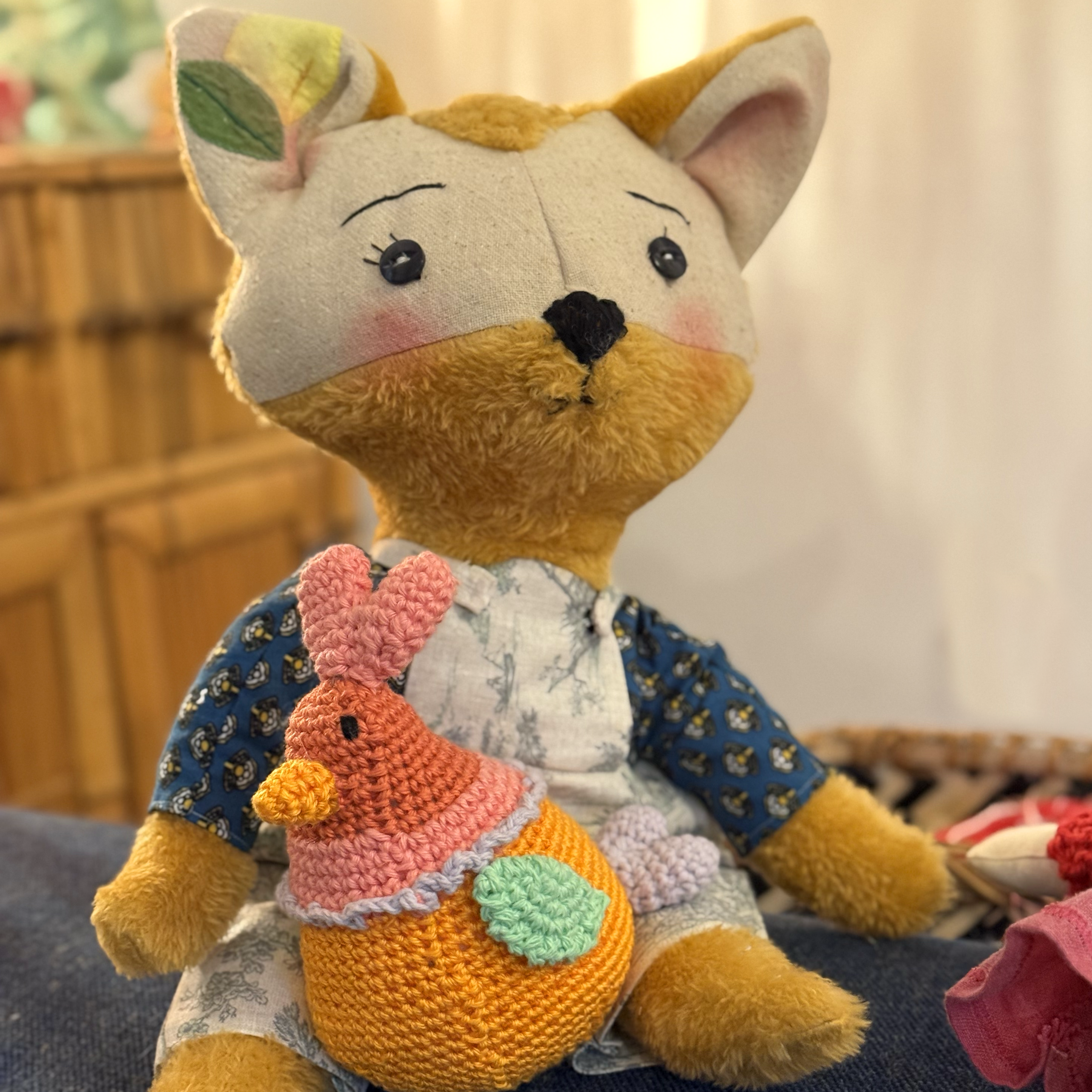 Le duo inséparable – Renard & Poule – Pièces uniques #082 & #083